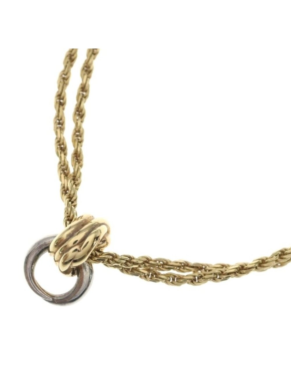 Bottega Veneta Knot Necklace Chain Silver Yellow Gold